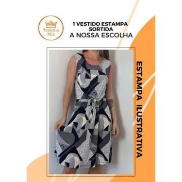 Imagem de Vestido Sem Mangas Com Cintura Regulável  e Traspassado Gola V Sem Man