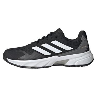 Imagem de adidas Courtjam Control 3 Tênis masculino, Preto/branco/cinza, 46