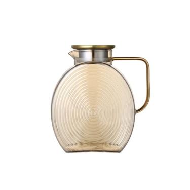 Imagem de Jarra de água grande para geladeira de 2500 ml com tampa e garrafa de água resistente ao calor, jarro de vidro para garrafa de água quente/fria