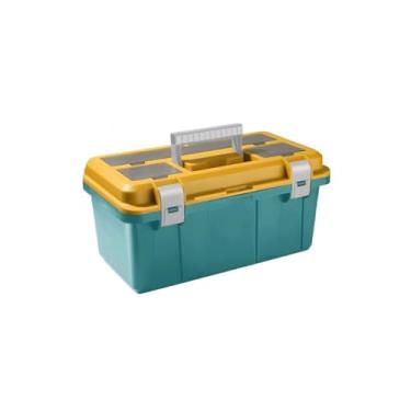 Imagem de Caixa de armazenamento caixa de ferramentas de plástico verde caixa de armazenamento multifuncional caixa de acessórios portátil engrossada caixa de manutenção de carro organização (verde)