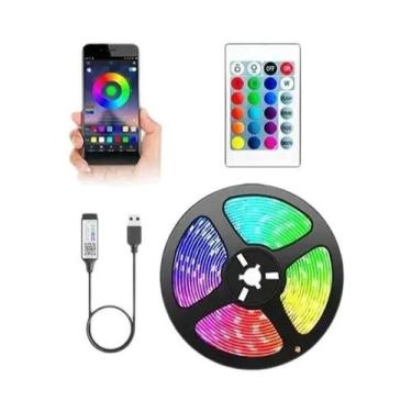 Imagem de Fitas LED RGB 5050 Inteligentes Com Controle Remoto APP, Luzes De Fita