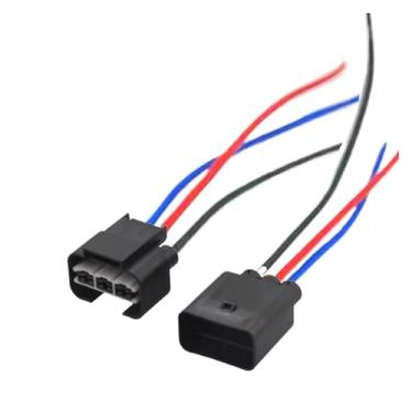 Imagem de SSXLSMYXGS Chicote de fios elétrico automotivo do fã do radiador do pino 1743271-2 1743757-2 de 3 com conector impermeável 12AWG de 20cm SSXLSMYXGS(3p male female,10 sets)