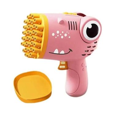 Imagem de Pistola De Bolhas Elétrica De Dinossauro Com 40 Furos, Máquina De Bolh