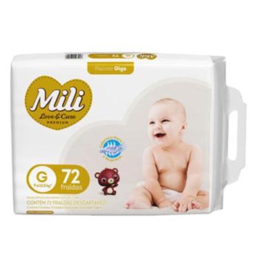 Imagem de Fralda Infantil Love Care Giga Tamanho G  Mili, 72, G