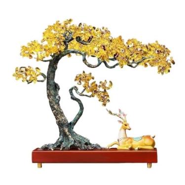 Imagem de Feito à mão Enfeite de veado cobre da fortuna, árvore cristal, mesa sala estar, decoração que atrai riqueza para riqueza e boa sorte