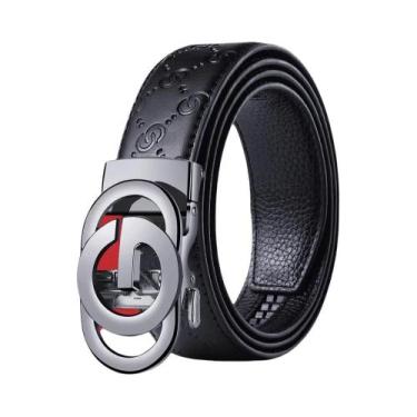 Imagem de Cinto De Couro Luxuoso Masculino, Elegante E Moderno, Com Fivela De Li