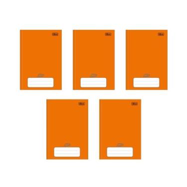 Imagem de Kit com 5 Cadernos Brochura D+ Tilibra Laranja com 96 Folhas Pautadas 
