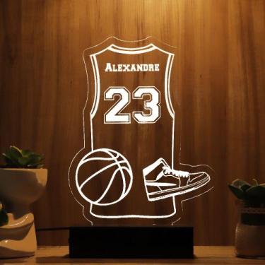 Imagem de Luminária Abajur Basquete com Trófeu LED Branco - Bold