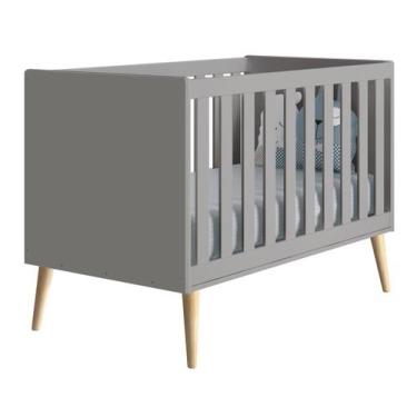 Imagem de Berço Americano Théo New Cinza Fosco com Natural - Reller
