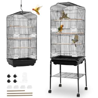 Imagem de Gaiola para Calopsita 137,5 * 53,5 CM, Duas Opções de Montagem, Viveiro para Papagaio Grande, Gaiola Calopsita, Aço Carbono, Esmalte Cozido, Viveiro para Calopsitá, Gaiola Calopsitá