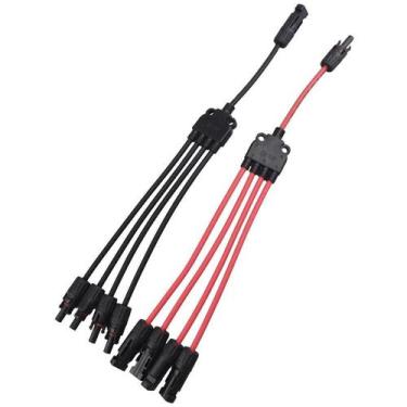 Imagem de Conectores Solares De 30A, Cabo Em Y Preto E Vermelho Para Adaptador P