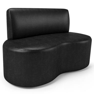 Imagem de Sofá 2 Lugares Orgânico Para Sala De Estar Living Larissa L02 Couríssimo Preto - Lyam Decor