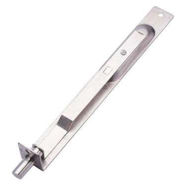 Imagem de Fechadura de porta deslizante interna, tom prata substituição alavanca ação flush parafuso para portas à prova de fogo (cor: prata, tamanho: 20.3 cm)