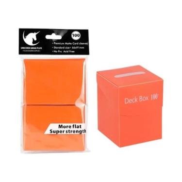 Imagem de Caixa De Cartas Fosca Tamanho Padrão Para Pokémon MTG TCG Com Divisóri