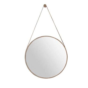 Imagem de Decoração de casa espelho de vestir menina café espelho art déco ferro redondo espelho banheiro quarto espelho de maquiagem espelho corredor banheiro espelho espelho de parede HD prata