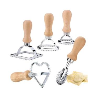 Imagem de Cortador De Ravioli Com Cabo De Madeira Para Massas, Bolinhos, Lasanha