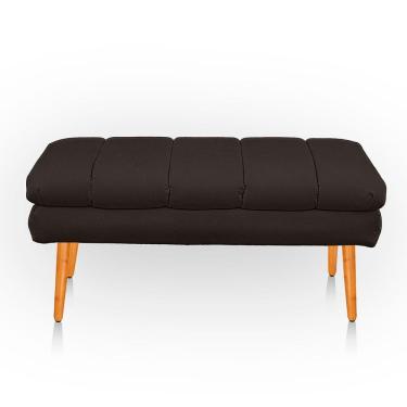 Imagem de Puff Aparador Estofado Italy Decorativo Veludo Cor Marrom