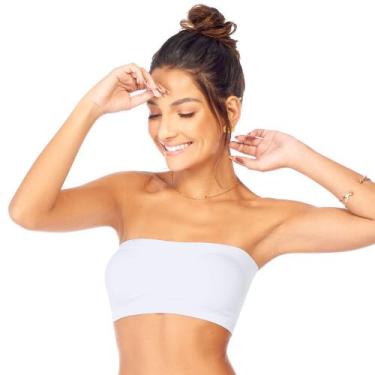 Imagem de Top Faixa com Bojo Removível sem Costura Branco Zee Rucci, G