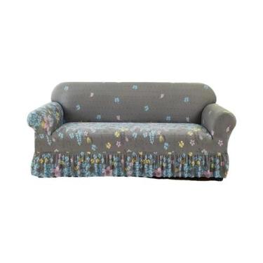 Imagem de Capa De Sofá Antiderrapante Elástica Estampada Protetora De Móveis Par