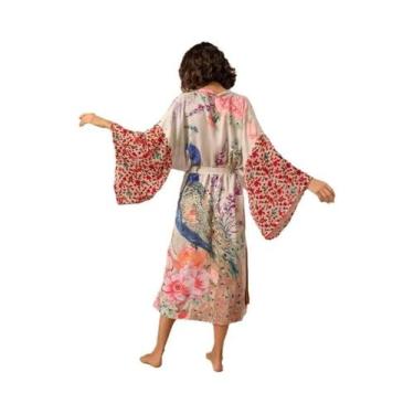 Imagem de Kimono Cardigã plus Size De Comprimento Médio Para Verão, Proteção Sol