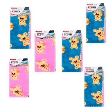 Imagem de KIT 16 Pano de Multiuso Microfibra Domestico Estampado Infantil 30x30 