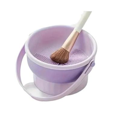 Imagem de Suporte De Silicone 3 Em 1 Para Limpeza E Secagem De Pincéis De Maquia