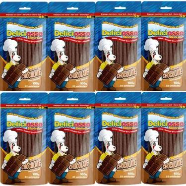 Imagem de Combo Petisco Palitinho Ossinho Para Cães Deliciosso Palito Fino Choco