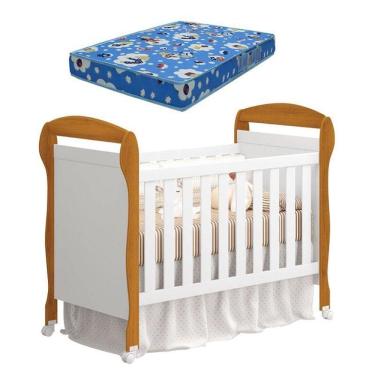 Imagem de Berço Americano Danny Branco Acetinado Savana Com Colchão Ortobom - Reller