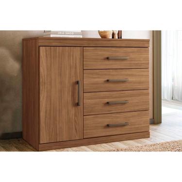 Imagem de Cômoda Casal 1.4 Plus c/ 1 Porta e 4 Gavetas Jatoba/Atacama - Santos Andirá