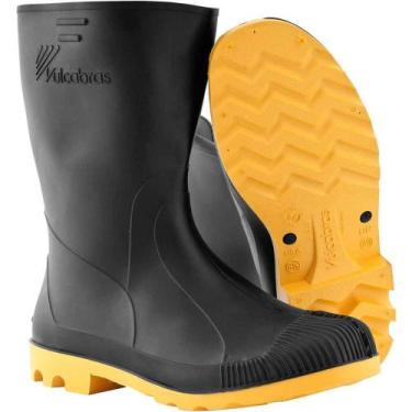 Imagem de Bota de PVC Preta e Amarela, Tamanho 40, Cano Curto, sem Forro, Cpcc30