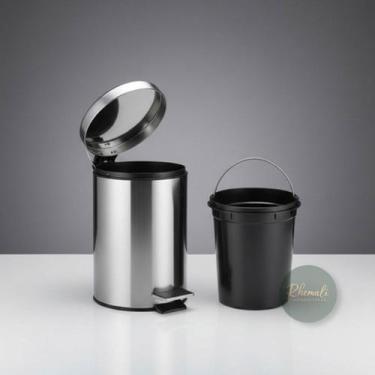 Imagem de Lixeira De Inox 8 Litros Com Pedal E Cesto Removível - Nobre