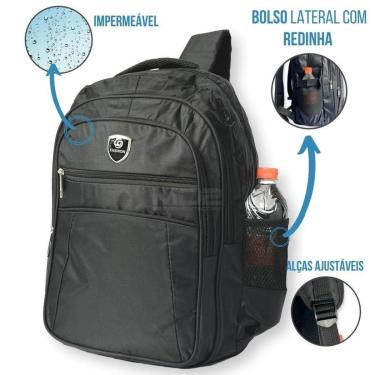 Imagem de MOCHILA BOLSA REFORÇADA IMPERMEÁVEL MOTOQUEIRO VIAGENS CAMPING TRILHA ESCOLAR-Unissex