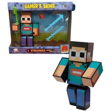 Imagem de Boneco Minecraft Articulado Gamer SKIN George 15CM