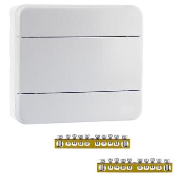 Imagem de Quadro Distribuição De Sobrepor 8 Disjuntores 2 Barramentos - Force Li