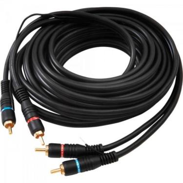 Imagem de Cabo 2 RCA Macho x 2 RCA Macho Com Fio Terra 5m Preto Storm