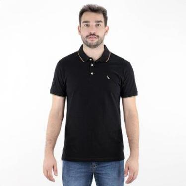 Imagem de Camiseta Polo Reserva Enxuto Friso Único Preto - Masculino-Masculino