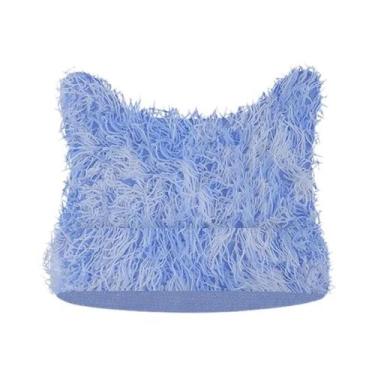 Imagem de Gorro Unissex De Inverno Estilo Hip Hop Com Orelhas De Gato Desgastada