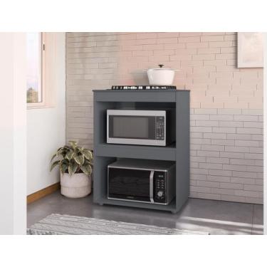 Imagem de Balcão Adriana para Cooktop 4 ou 5 Bocas Cinza Ajl Móveis