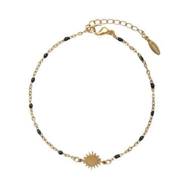 Imagem de Pulseira Feminina De Aço Inoxidável Com Esmalte Sol Para Festas Na Pra