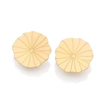 Imagem de Brinco Flor De Lotus Banhado a Ouro Rommanel 527589 Cor:Dourado, Doura