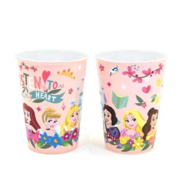 Imagem de Copo Infantil de Plástico 320 ml Personagens Heróis e Princesas - Plas
