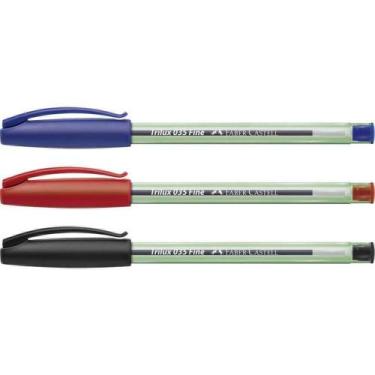 Imagem de Caneta Esferográfica Ponta Fina Pt/Vm/Az - Faber-Castell