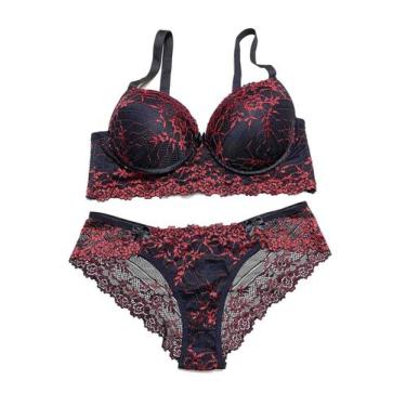 Imagem de Conjunto Lingerie Plus Size com Bojo Sensual de Renda Luxo Conforto - 