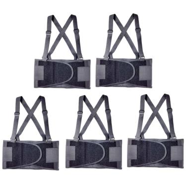 Imagem de Kit 5 Cinta Ergonômica Abdominal Black Belt Comfort EPI Proteção Lombar Volk