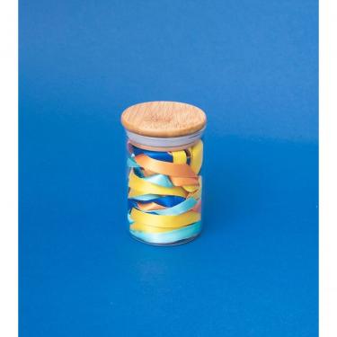 Imagem de Pote 450ml De Vidro Com Tampa De Bambu Circular Mantimento - Oikos