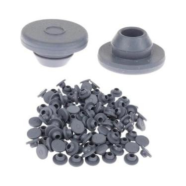 Imagem de Tampas De Borracha De 13mm Com Vedação Automática Para 100 Frascos De 
