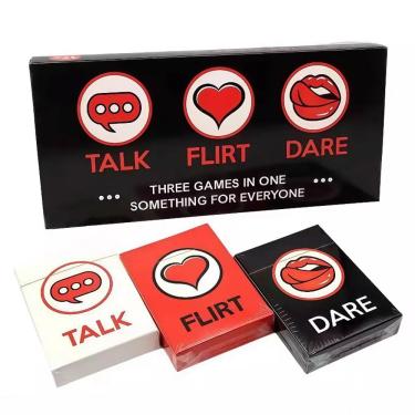 Imagem de Jogo de cartas Talk Flirt Dare Couples com 162 cartas para namorar à noite