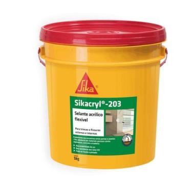 Imagem de Selante Acrílico Flexível Sika Sikacryl 203 5kg Branco Para Trincas e 
