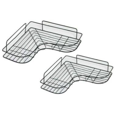 Imagem de Prateleira Aramado De Canto Em L Porta Shampoo - 2 Peças - TOP RIO COM