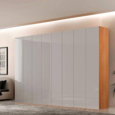Imagem de Guarda Roupa Casal Alpes Mdf 8 Portas E 4 Gavetas Moderna Naturalle/off White